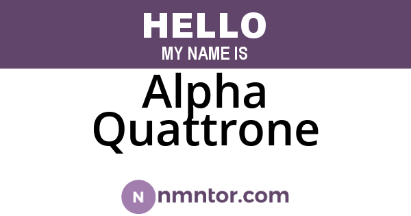 Alpha Quattrone