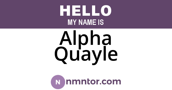 Alpha Quayle