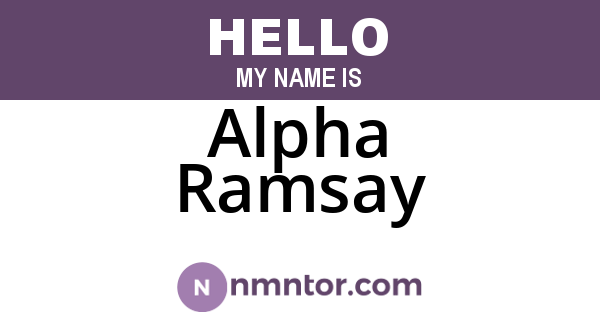Alpha Ramsay
