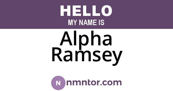 Alpha Ramsey