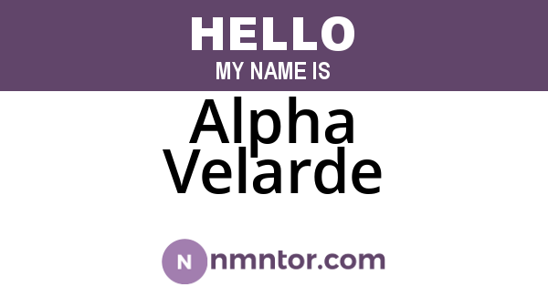 Alpha Velarde