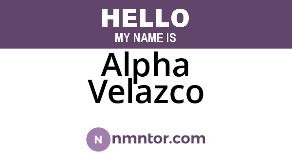 Alpha Velazco