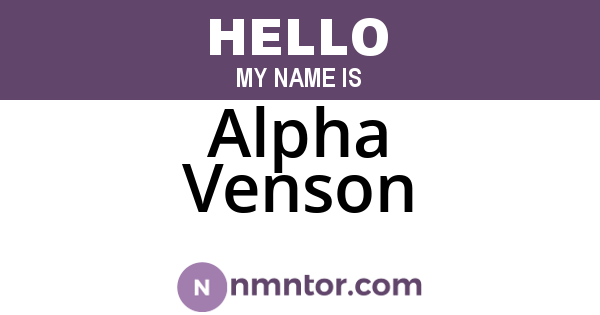 Alpha Venson