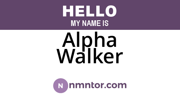 Alpha Walker
