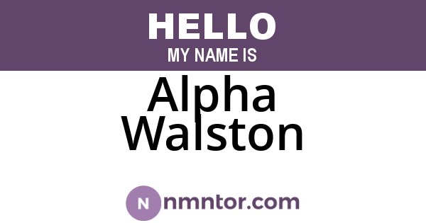 Alpha Walston