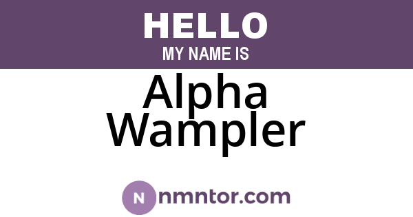 Alpha Wampler