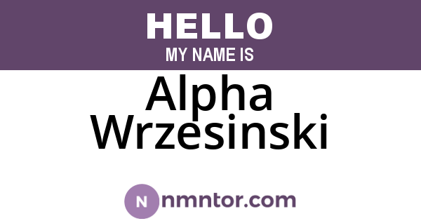 Alpha Wrzesinski