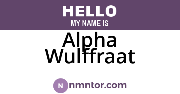 Alpha Wulffraat