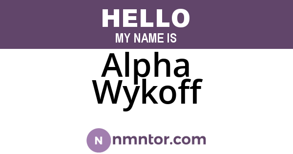 Alpha Wykoff