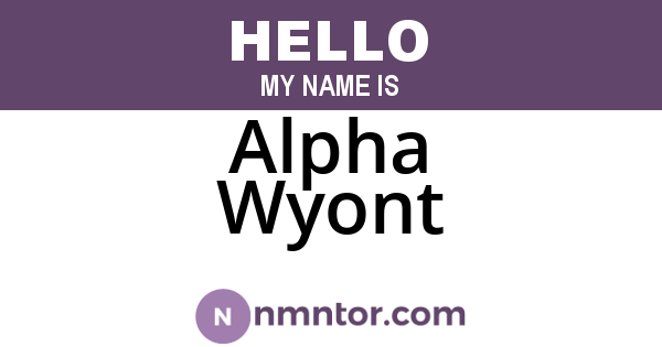 Alpha Wyont
