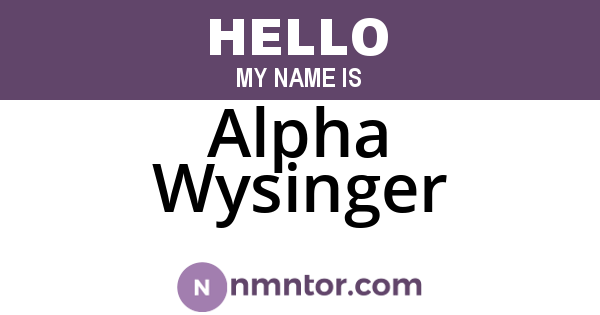 Alpha Wysinger