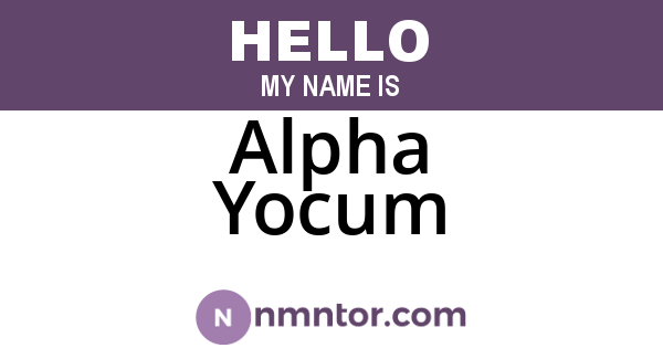 Alpha Yocum
