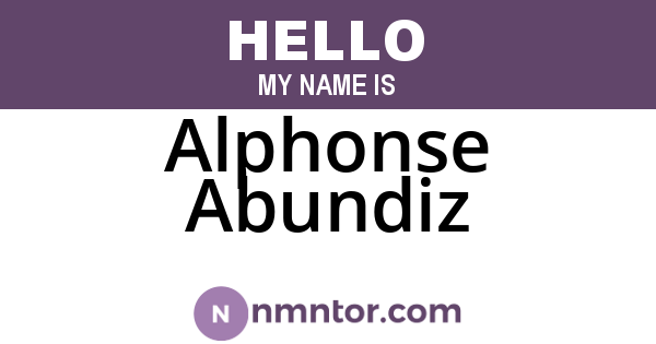 Alphonse Abundiz