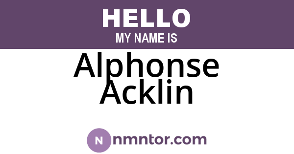 Alphonse Acklin