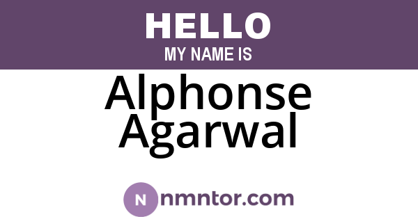 Alphonse Agarwal
