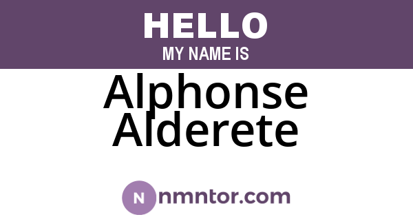 Alphonse Alderete