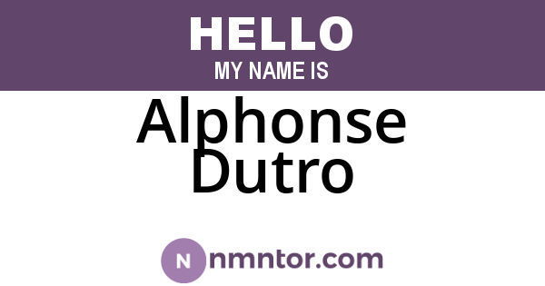 Alphonse Dutro
