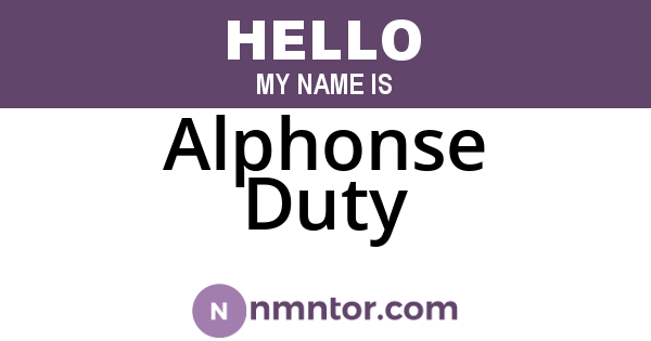 Alphonse Duty