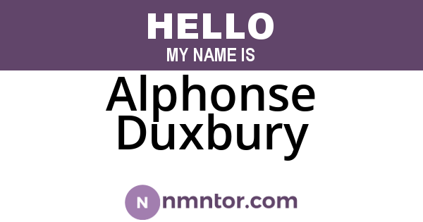 Alphonse Duxbury
