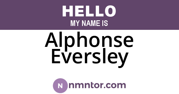 Alphonse Eversley