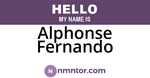 Alphonse Fernando