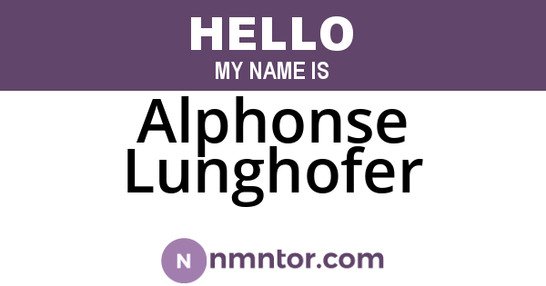 Alphonse Lunghofer