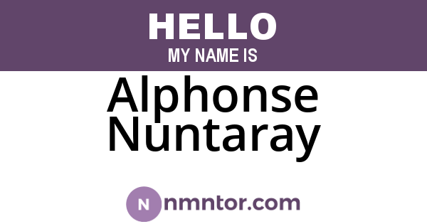 Alphonse Nuntaray