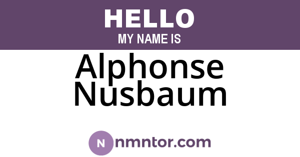 Alphonse Nusbaum