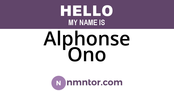 Alphonse Ono