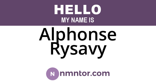 Alphonse Rysavy