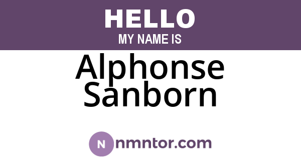 Alphonse Sanborn