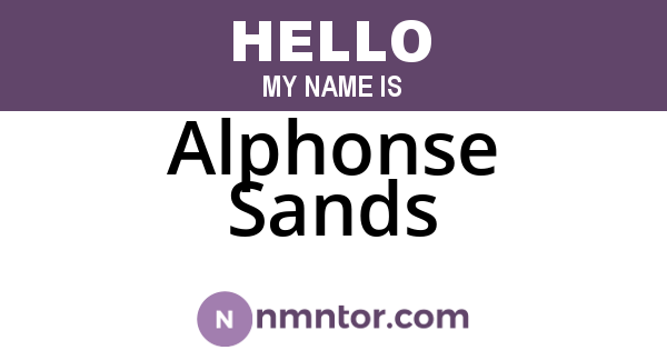 Alphonse Sands