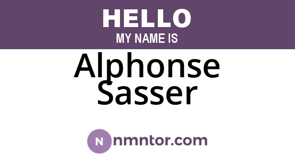 Alphonse Sasser