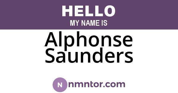 Alphonse Saunders