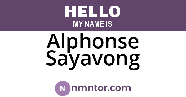 Alphonse Sayavong