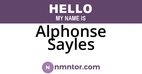 Alphonse Sayles
