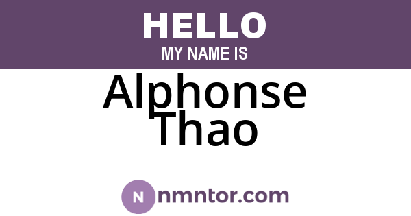 Alphonse Thao