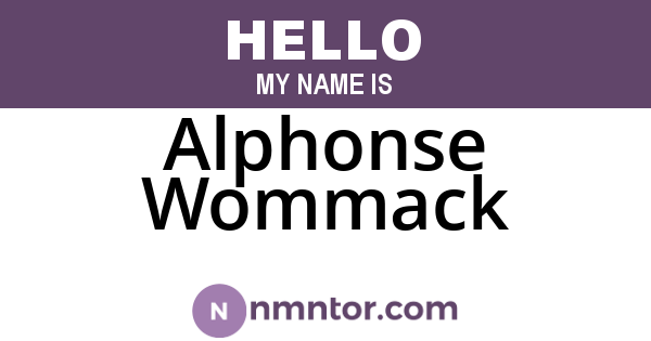 Alphonse Wommack