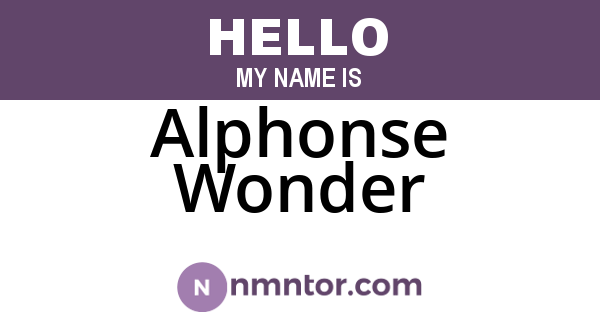Alphonse Wonder