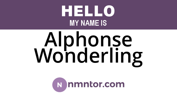 Alphonse Wonderling