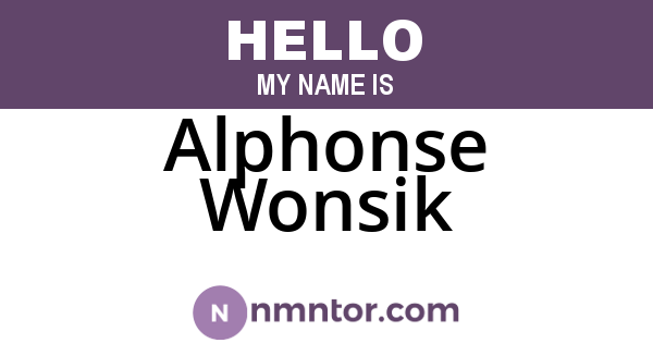 Alphonse Wonsik