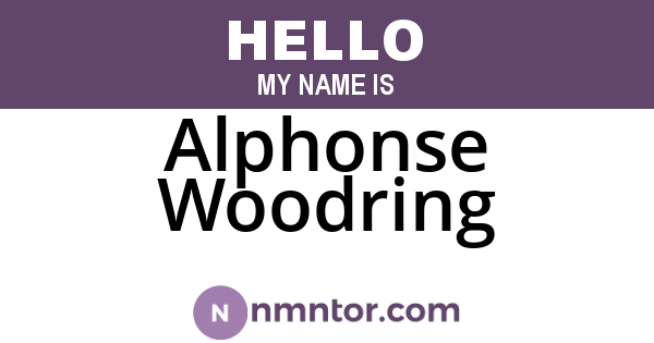 Alphonse Woodring