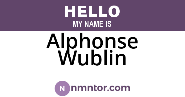 Alphonse Wublin