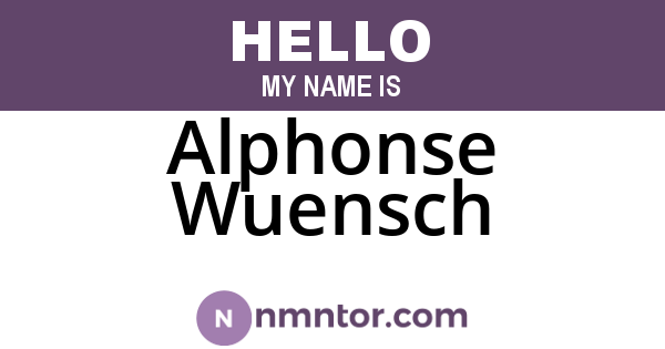 Alphonse Wuensch