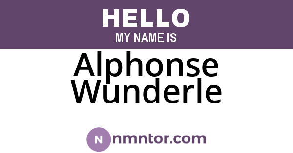 Alphonse Wunderle