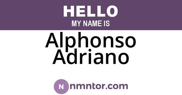 Alphonso Adriano