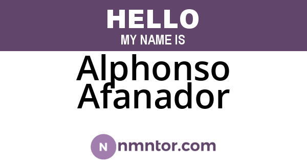 Alphonso Afanador