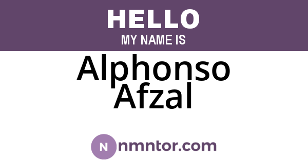 Alphonso Afzal