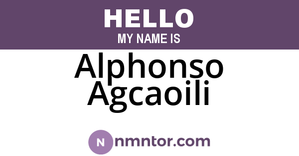 Alphonso Agcaoili