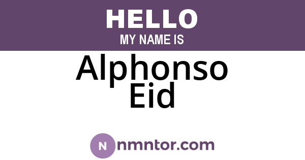 Alphonso Eid